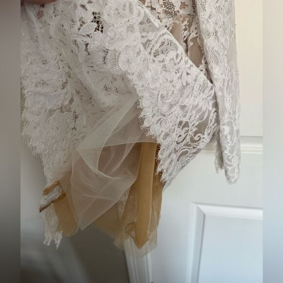 Alin LeKal Wedding Bridal Elegant White Lace Off-Shoulder Party Dress - Picture 14 of 16